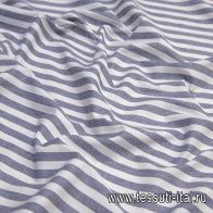 Лен (н) сине-белая полоска - итальянские ткани Тессутидея арт. 16-0635