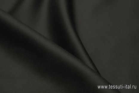 Пальтовая дабл кашемир+шерсть двухслойная (о) черная - итальянские ткани Тессутидея арт. 09-2151