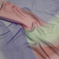 Шифон (н) мятно-розово-фиолетовое деграде - итальянские ткани Тессутидея арт. 10-3597
