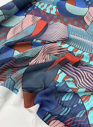 Шифон (н) цветная геометрическая абстракция - в интернет-магазине тканей Тессутидея арт. 10-4801