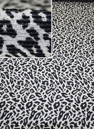 Пальтовая букле double с паетками (н) черно-белый орнамент ш-135см - в интернет-магазине тканей Тессутидея арт. 09-1027