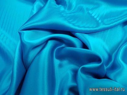 Шелк атлас (о) ярко-голубой - итальянские ткани Тессутидея арт. 10-1851