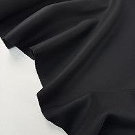 Пальтовая кашемир двухслойная продублированная (о) черная - итальянские ткани Тессутидея арт. 09-2179