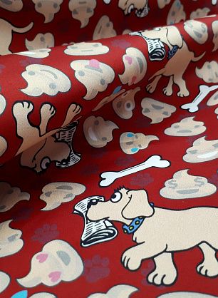 Хлопок (н) собаки на красном - в интернет-магазине тканей Тессутидея арт. 01-4806