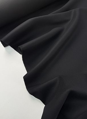 Пальтовая кашемир двухслойная продублированная (о) черная - в интернет-магазине тканей Тессутидея арт. 09-2179