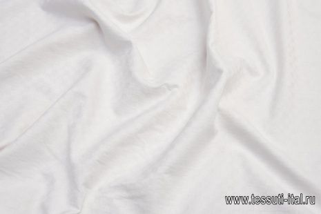 Хлопок фактурный (о) белая стилизованная клетка - итальянские ткани Тессутидея арт. 01-6133