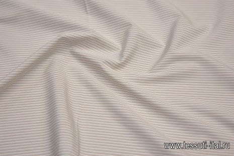 Сорочечная (н) бело-коричнево-зеленая полоска - итальянские ткани Тессутидея арт. 01-6043