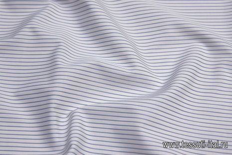 Сорочечная (н) бело-голубая полоска - итальянские ткани Тессутидея арт. 01-6050