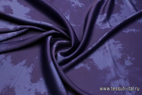 Плательная кади (о) синий рисунок на темно-синем - итальянские ткани Тессутидея арт. 03-6896