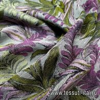 Плательная (н) фиолетово-зеленый растительный орнамент - итальянские ткани Тессутидея арт. 03-5674