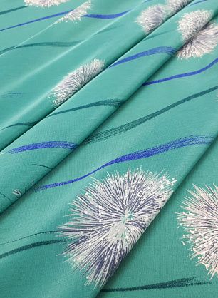 Плательная (н) одуванчики на бирюзовом - в интернет-магазине тканей Тессутидея арт. 03-5663