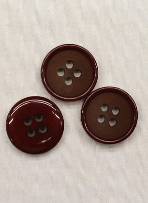 Пуговица пластик 4 прокола d-15мм темно-бордовая - в интернет-магазине тканей Тессутидея арт. F-6825