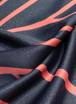 Крепдешин с люрексом (н) красно-черный орнамент  - в интернет-магазине тканей Тессутидея арт. 02-8782