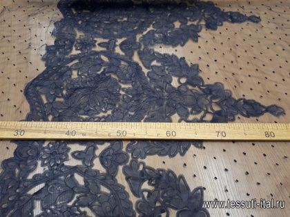 Органза филькупе с вкраплениями (н) темно-синяя Ermanno Scervino - итальянские ткани Тессутидея арт. 03-5642