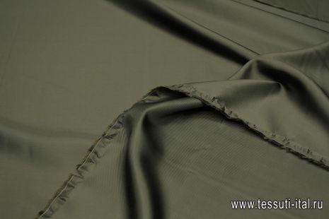 Подкладочная вискоза диагональ (о) темно-зеленая - итальянские ткани Тессутидея арт. 08-1421