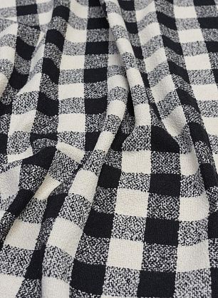 Шанель (н) черно-белая клетка в стиле Escada - в интернет-магазине тканей Тессутидея арт. 03-6726