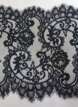 Кружевное полотно (о) черное Solstiss - в интернет-магазине тканей Тессутидея арт. 03-6631