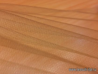 Плательная сетка фатин (о) коричневая - итальянские ткани Тессутидея арт. 03-5126