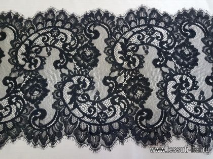 Кружевное полотно (о) черное Solstiss - итальянские ткани Тессутидея арт. 03-6631