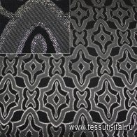 Жаккард с люрексом (н) черно-серый орнамент - итальянские ткани Тессутидея арт. 03-2383