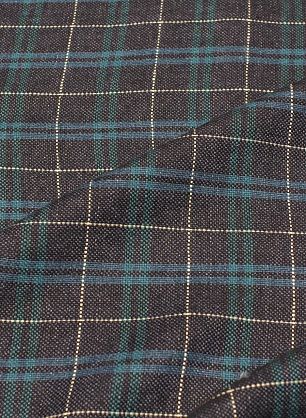 Костюмная (н) сине-бело-бирюзовая клетка - в интернет-магазине тканей Тессутидея арт. 05-4642