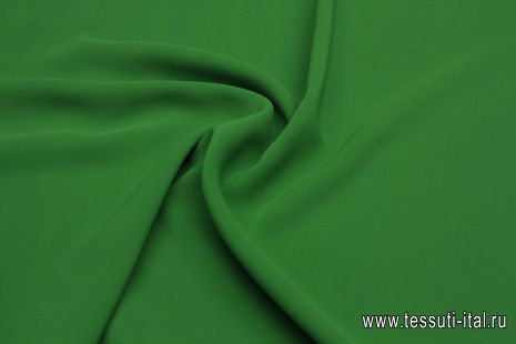 Плательная кади шелк с вискозой (о) зеленая - итальянские ткани Тессутидея арт. 10-3381