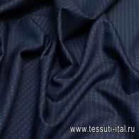 Костюмная (н) мелкая бирюзовая клетка на темно-синем - итальянские ткани Тессутидея арт. 05-3401