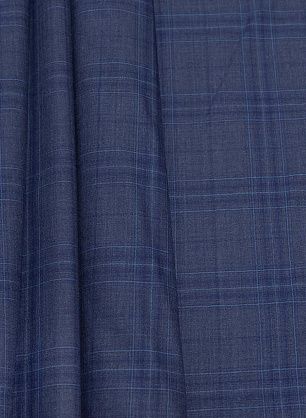 Костюмная (н) сине-голубая клетка в стиле Loro Piana - в интернет-магазине тканей Тессутидея арт. 05-4158