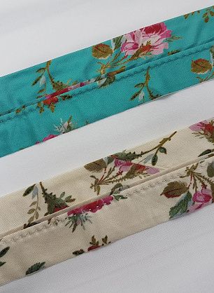 Корсажная лента бежевая, бирюзовая с цветами - в интернет-магазине тканей Тессутидея арт. F-5165