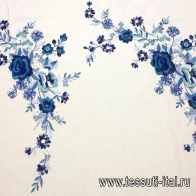 Плательная сетка с вышивкой (н) сине-бело-голубая - итальянские ткани Тессутидея арт. 03-5163