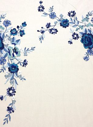 Плательная сетка с вышивкой (н) сине-бело-голубая - в интернет-магазине тканей Тессутидея арт. 03-5163