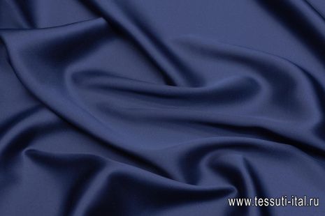 Шелк атлас стрейч (о) темно-синий - итальянские ткани Тессутидея арт. 10-2900
