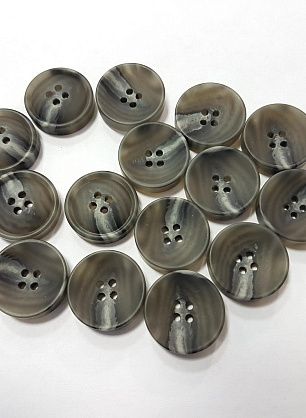 Пуговица пластик 4 прокола d-22мм серая с прожилками - в интернет-магазине тканей Тессутидея арт. F-4905