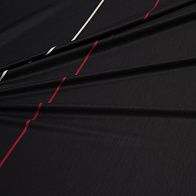 Трикотаж шерсть (н) красно-белые полосы на черном - итальянские ткани Тессутидея арт. 15-0994