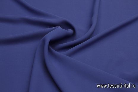 Плательная кади шелк с вискозой (о) синяя - итальянские ткани Тессутидея арт. 10-3377