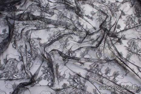 Кружевное полотно (о) темно-серое в стиле Valentino - итальянские ткани Тессутидея арт. 10-0627