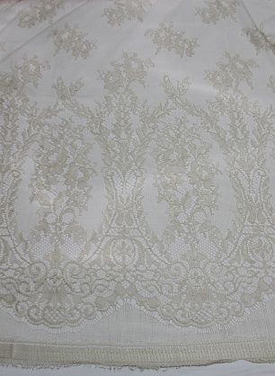 Кружево (о) светло-бежевое ш-155см Solstiss - в интернет-магазине тканей Тессутидея арт. 03-3635