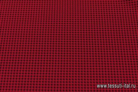 Джерси (н) красно-черная гусиная лапка в стиле Escada - итальянские ткани Тессутидея арт. 13-1514