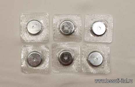 Кнопка метал серебро магнитная потайная d-17-19мм  - итальянские ткани Тессутидея арт. F-6644