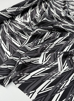 Шелк атлас (н) черно-белый рисунок - в интернет-магазине тканей Тессутидея арт. 10-4831