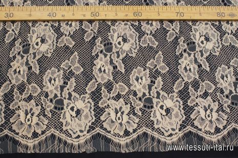 Кружевное полотно (н) бежево-серое - итальянские ткани Тессутидея арт. 03-6916