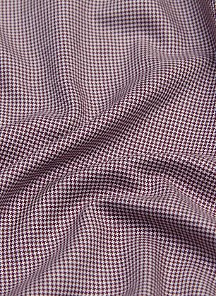 Сорочечная стрейч (н) мелкая бело-бордовая гусиная лапка - в интернет-магазине тканей Тессутидея арт. 01-6151