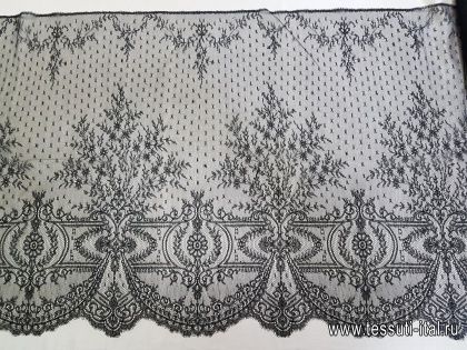 Кружевное полотно (о) черное Solstiss - итальянские ткани Тессутидея арт. 03-6632