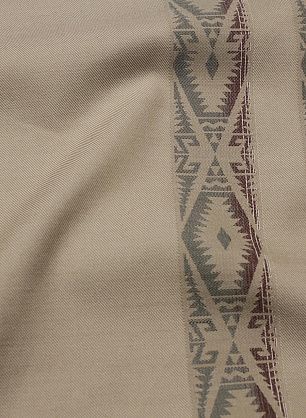 Хлопок + шелк костюмный купон (1м) (н) этнические полосы на бежевом - в интернет-магазине тканей Тессутидея арт. 01-7664