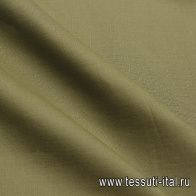 Лен костюмный (о) оливковый - итальянские ткани Тессутидея арт. 16-1099