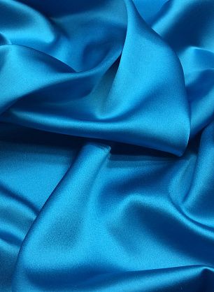 Шелк атлас стрейч (о) ярко-голубой - в интернет-магазине тканей Тессутидея арт. 02-7450