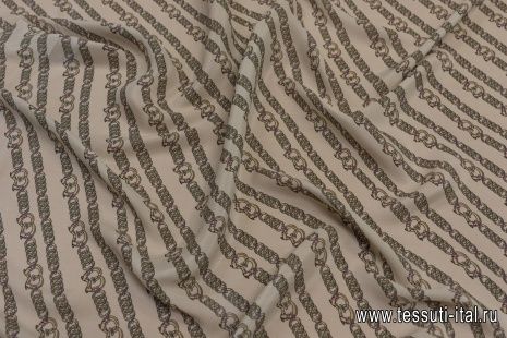 Маркизет (н) цепи на светло-бежевом - итальянские ткани Тессутидея арт. 10-2593
