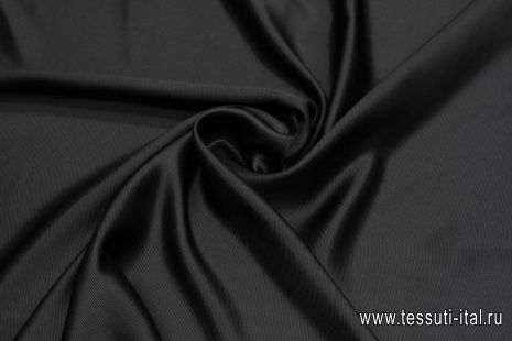 Шелк репс (о) черный - итальянские ткани Тессутидея арт. 10-3642
