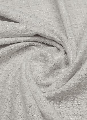 Шанель с люрексом 500 г/м (о) белая - в интернет-магазине тканей Тессутидея арт. 03-6977