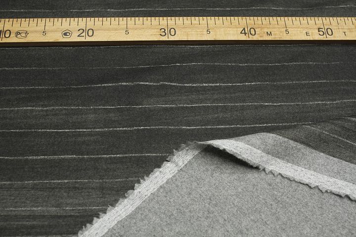 Костюмная дабл 350 г/м (н) серая полоска/светло-серая - итальянские ткани Тессутидея арт. 05-4520